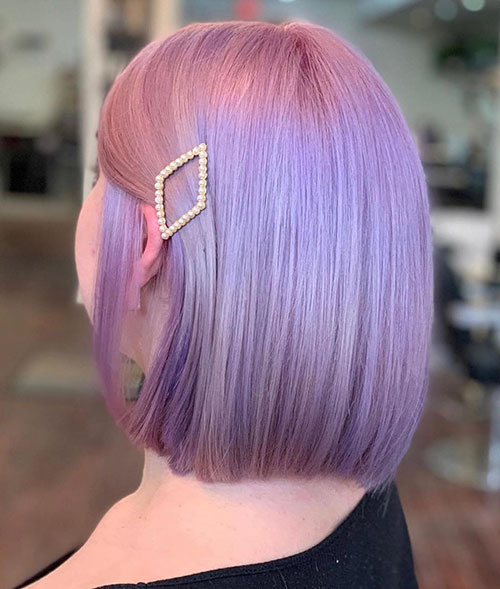Medium Purple Hair Style