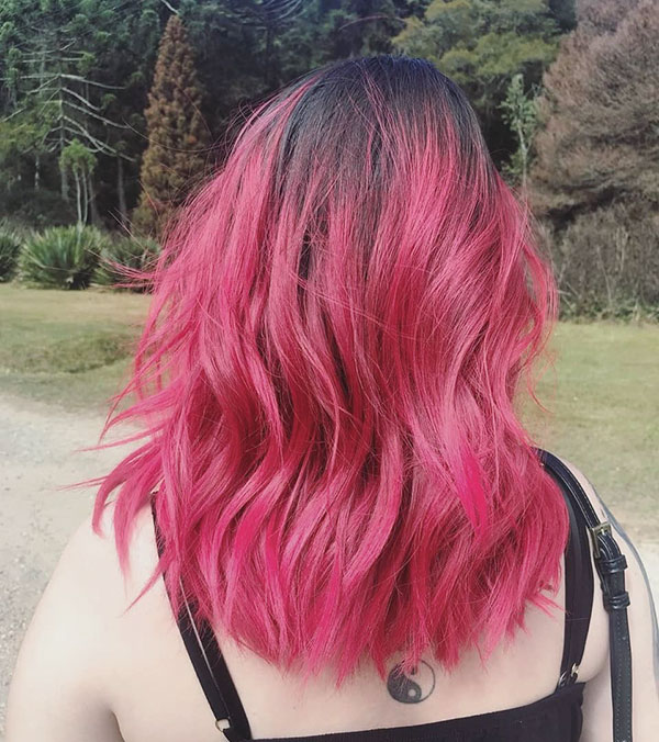Medium And Pink Hair