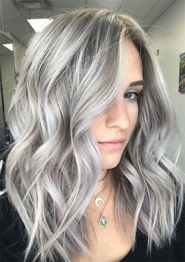 Grey Hair Pictures For Medium Hair