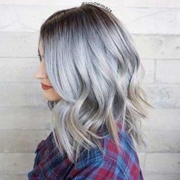 Grey Medium Hairstyles