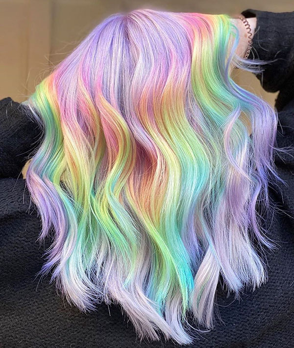 Medium Rainbow Hair Color
