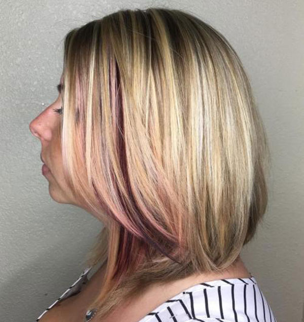 Medium Blonde Pink Hair